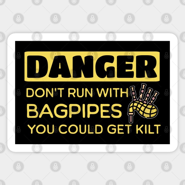 Danger Bagpipe Pun Sticker by HolidayBug